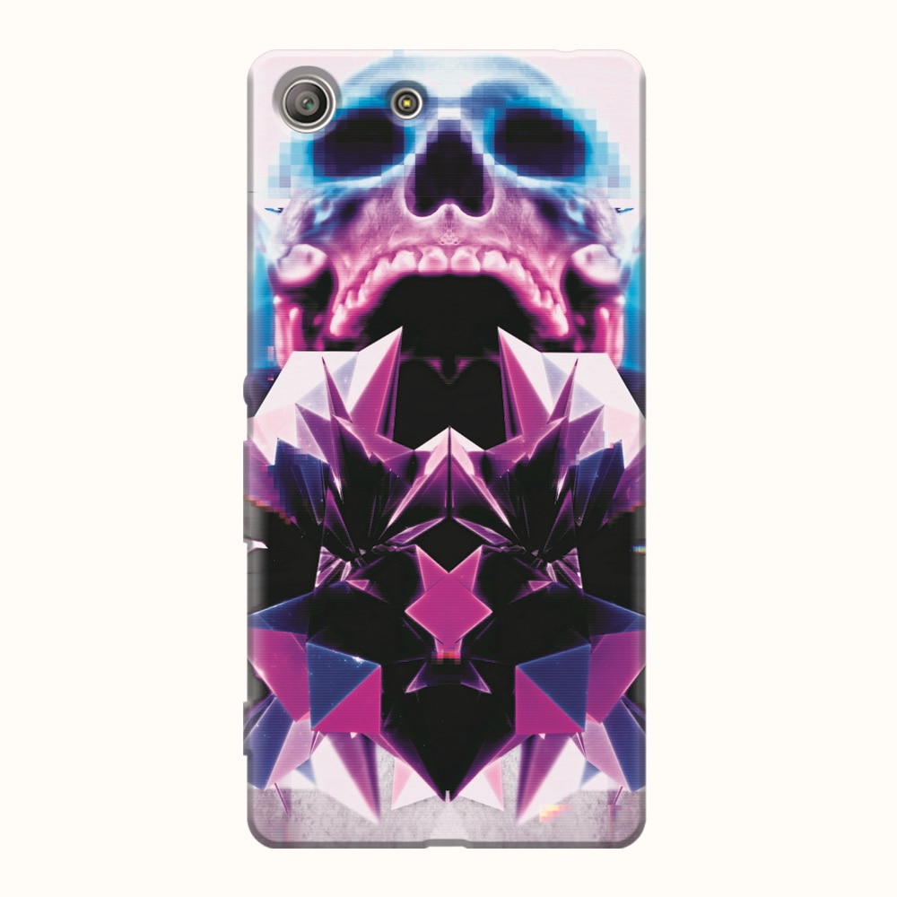 Husa silicon pentru Sony Xperia M5, Abstract Framed Skull