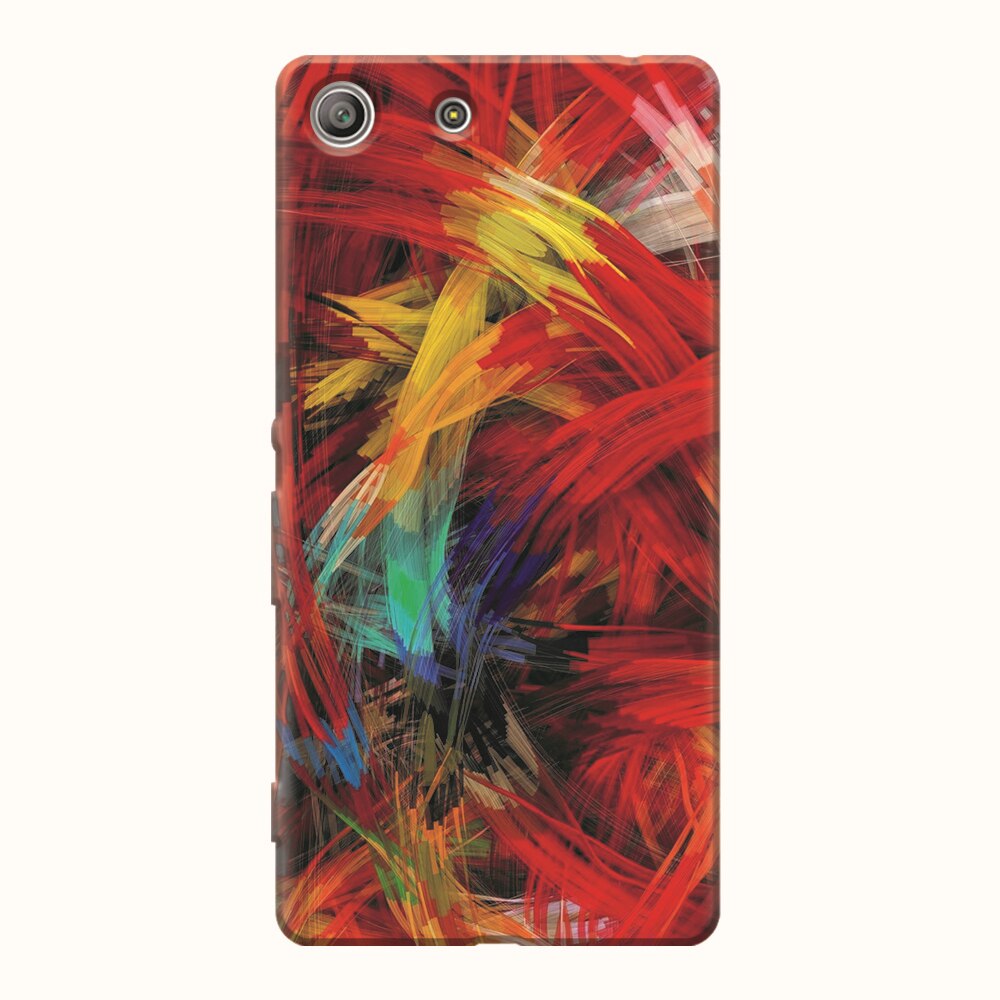 Husa silicon pentru Sony Xperia M5, Colorful Digital Painting Strokes