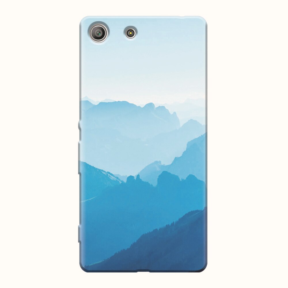 Husa silicon pentru Sony Xperia M5, Blue Mountain Crests