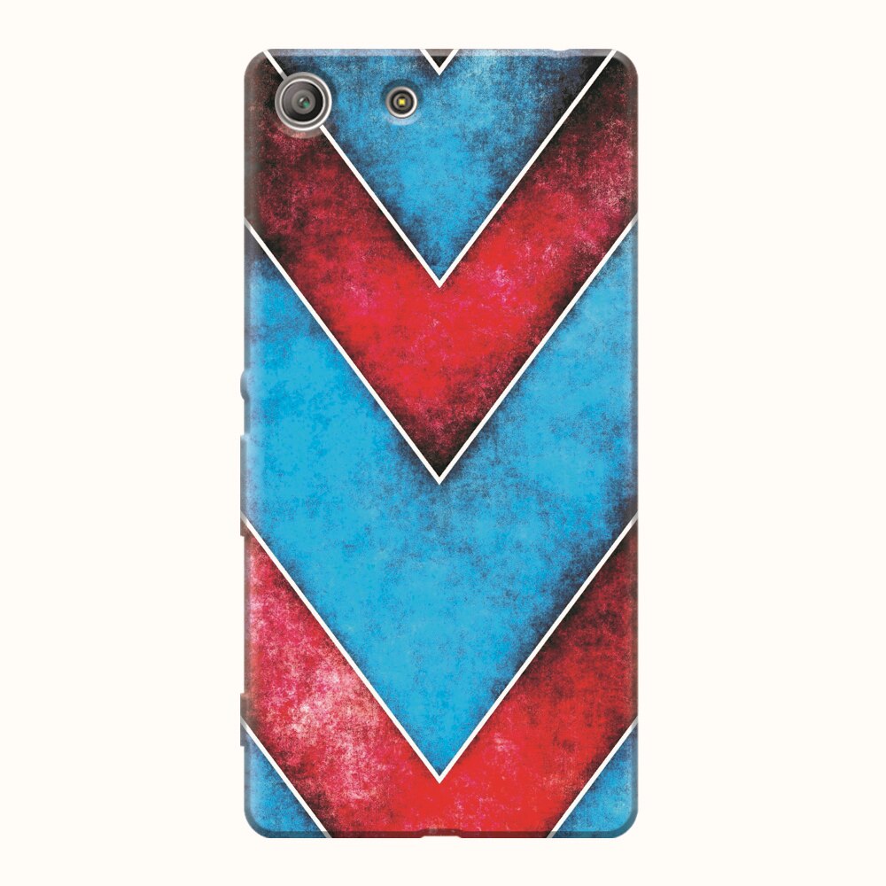 Husa silicon pentru Sony Xperia M5, Blue And Red Abstract