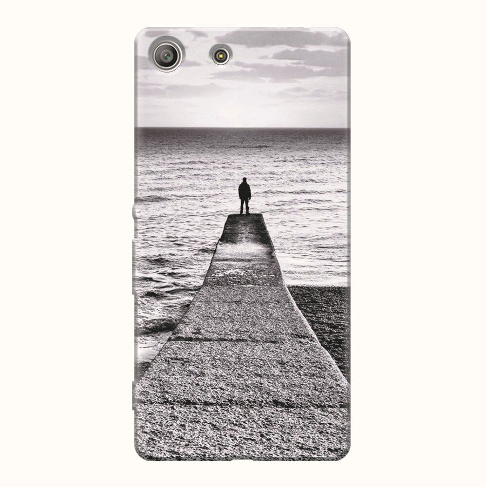 Husa silicon pentru Sony Xperia M5, Abstract Dock Man Grey