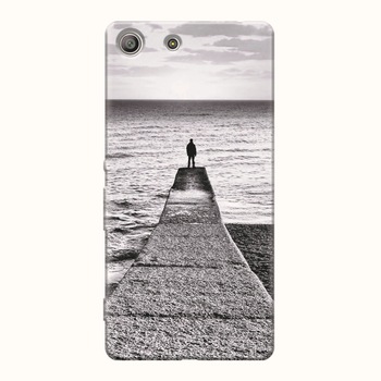 Husa silicon pentru Sony Xperia M5, Abstract Dock Man Grey Husa silicon pentru Sony Xperia M5, Abstract Dock Man Grey