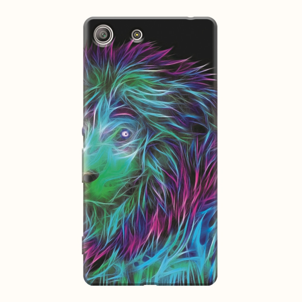Husa silicon pentru Sony Xperia M5, Abstract Lion 002