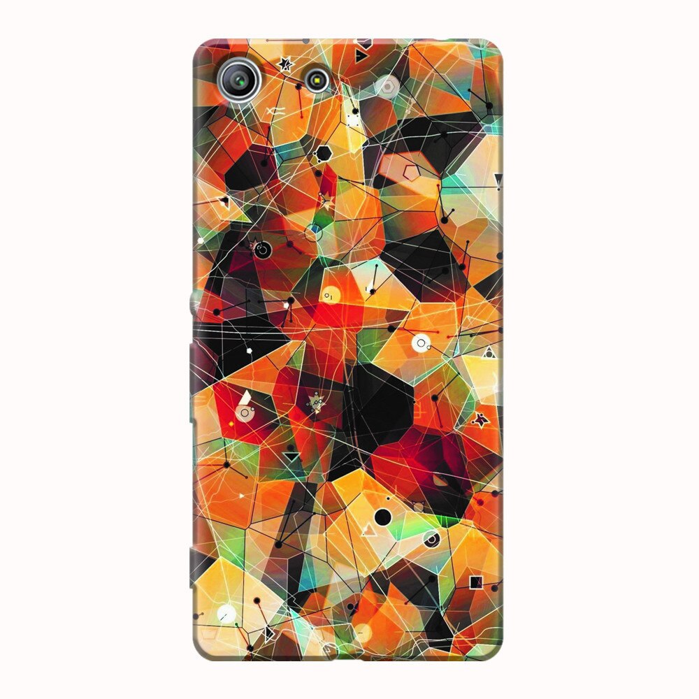 Husa silicon pentru Sony Xperia M5, Abstract Triangles Connected Lines