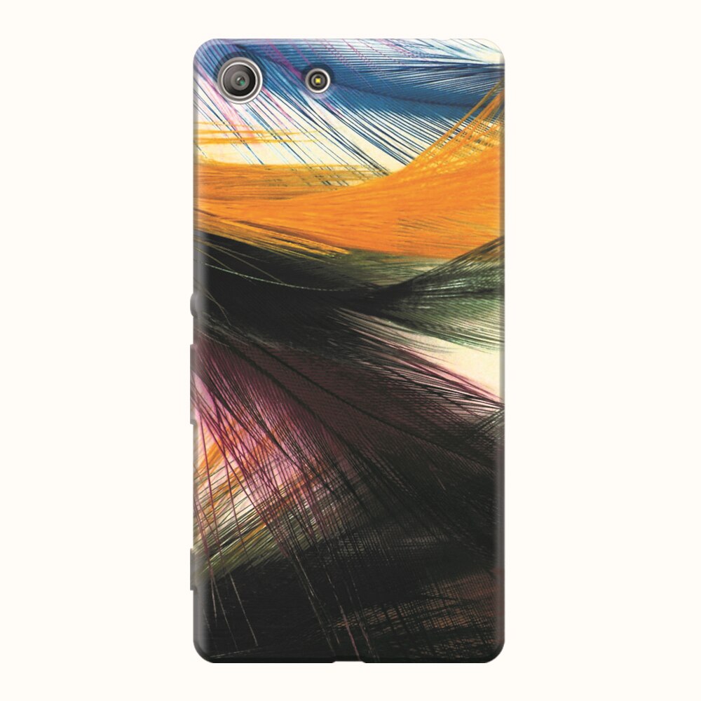 Husa silicon pentru Sony Xperia M5, Colorful Peacock Feathers