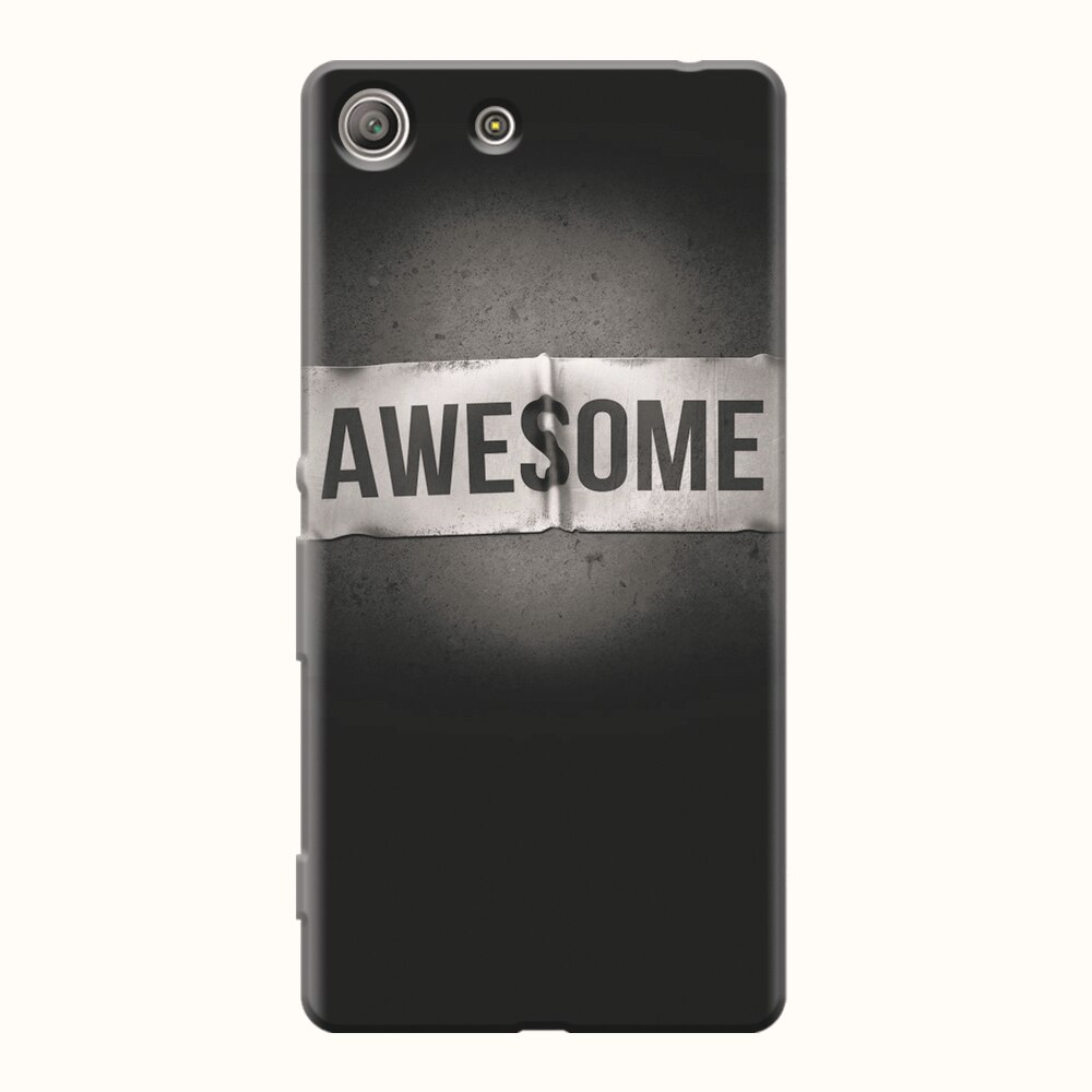 Husa silicon pentru Sony Xperia M5, Awesome Label Dark