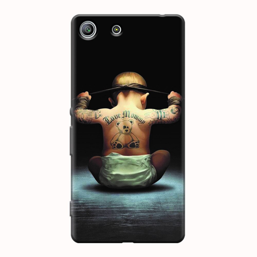 Husa silicon pentru Sony Xperia M5, Body Builder Cute Baby Tattoo