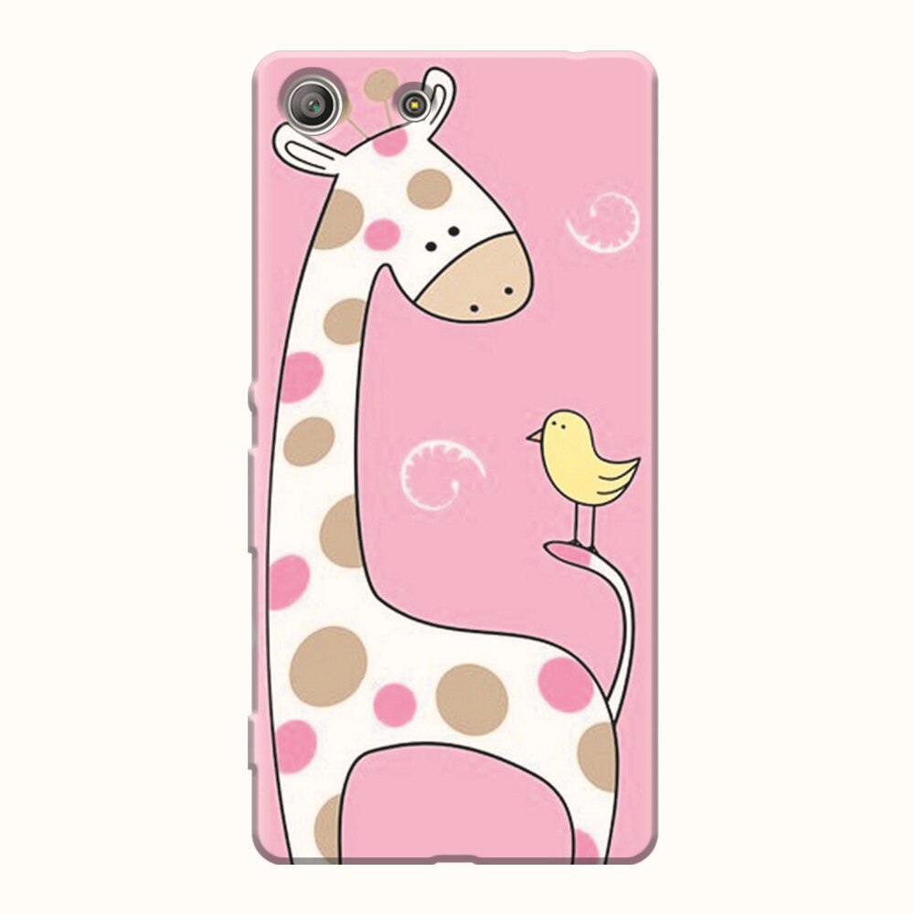 Husa silicon pentru Sony Xperia M5, Cute Giraffe