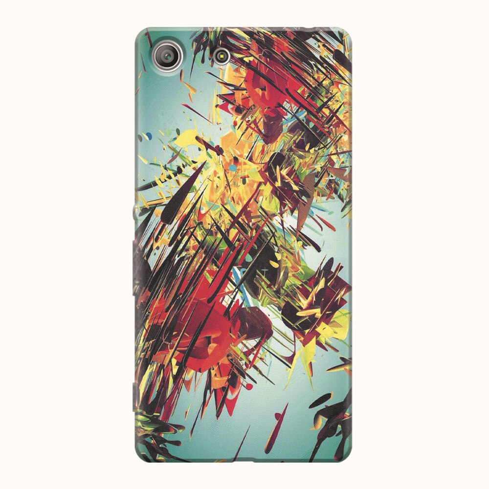 Husa silicon pentru Sony Xperia M5, Complex Abstract Colorful 3D Drawing