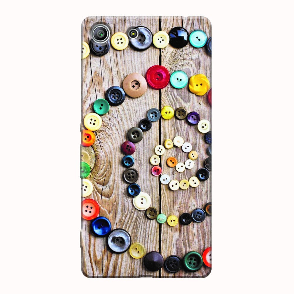 Husa silicon pentru Sony Xperia M5, Colorful Buttons Spiral Wood Deck