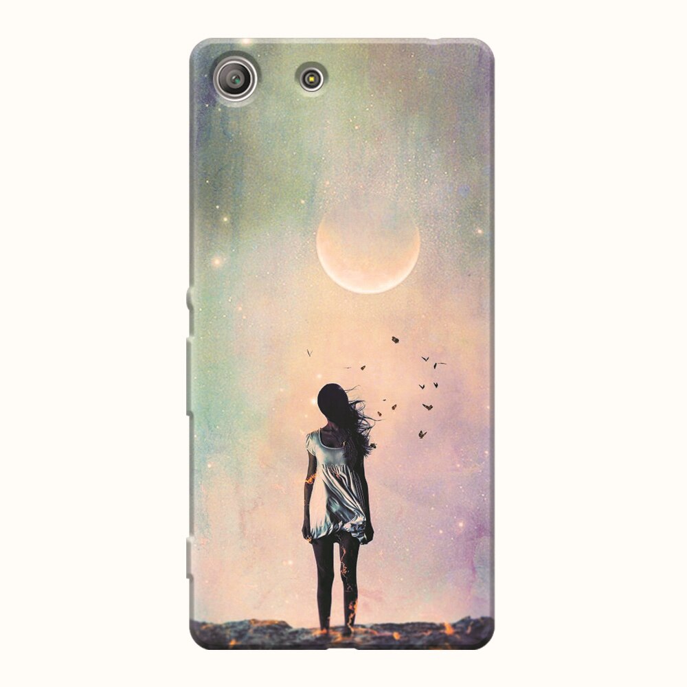 Husa silicon pentru Sony Xperia M5, Alone Woman Cgi Hd K