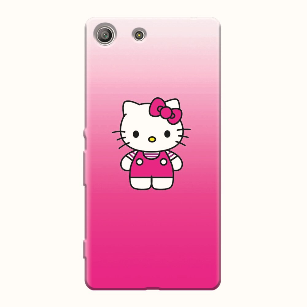 Husa silicon pentru Sony Xperia M5, Cute Pink Catty
