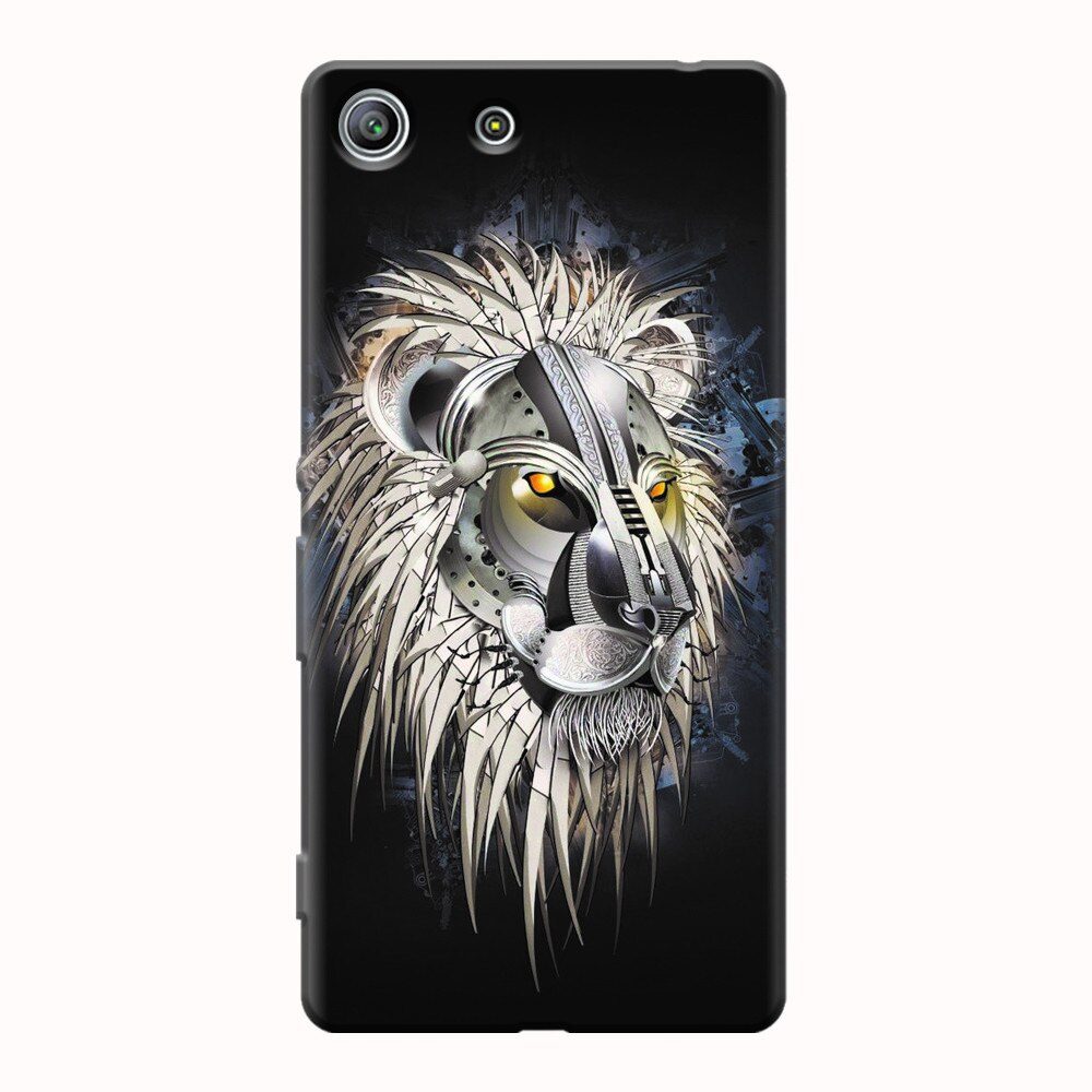 Husa silicon pentru Sony Xperia M5, Abstract Lion 001