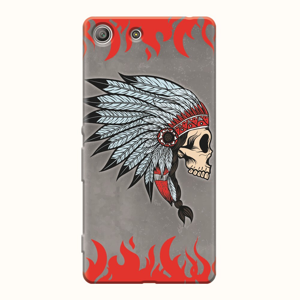 Husa silicon pentru Sony Xperia M5, Indian Skull