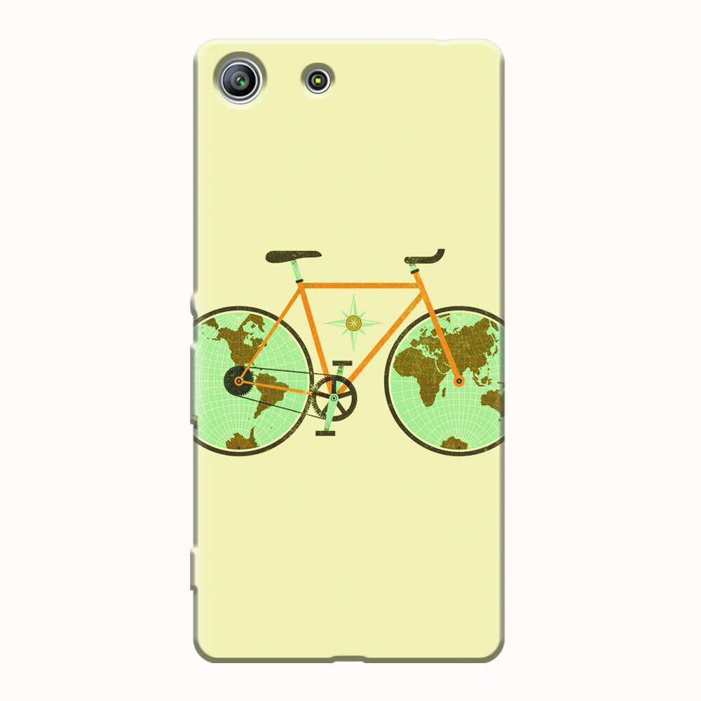 Husa silicon pentru Sony Xperia M5, Retro Bicycle Illustration