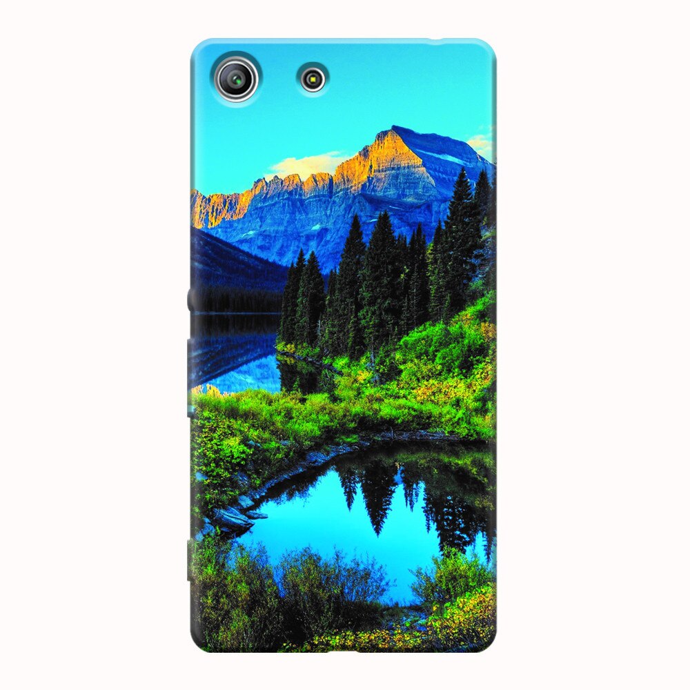 Husa silicon pentru Sony Xperia M5, HDR Mountains Lake