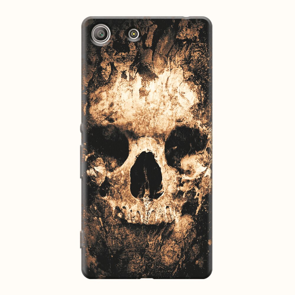 Husa silicon pentru Sony Xperia M5, Zombie Skull