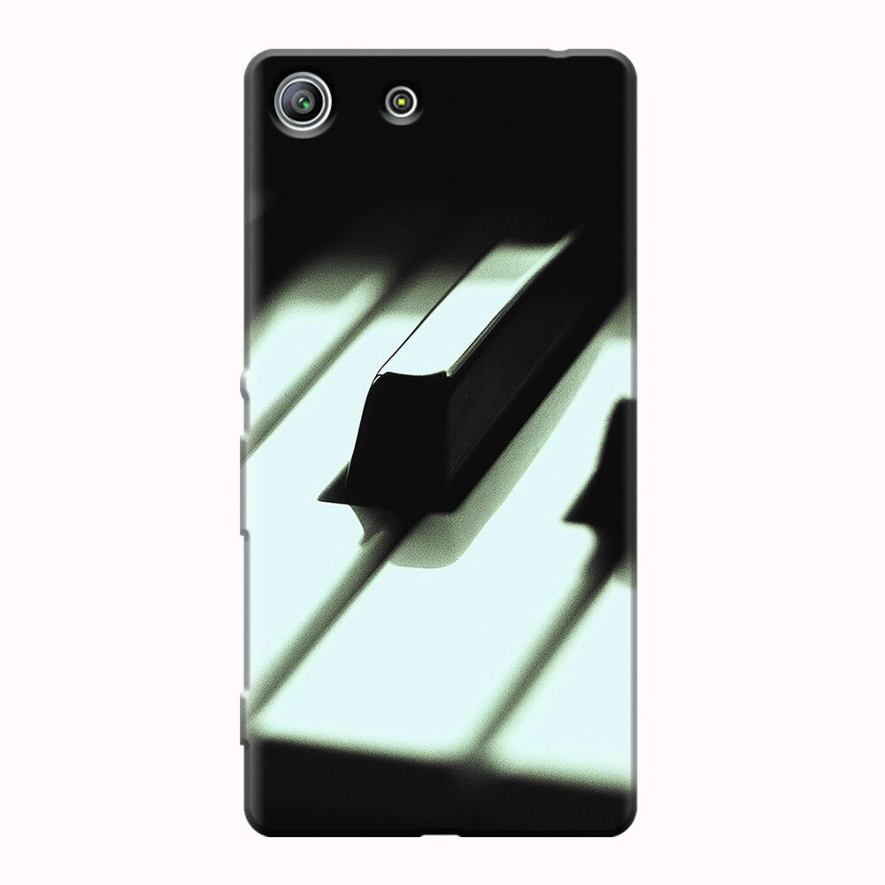 Husa silicon pentru Sony Xperia M5, Piano Key Close Up Macro