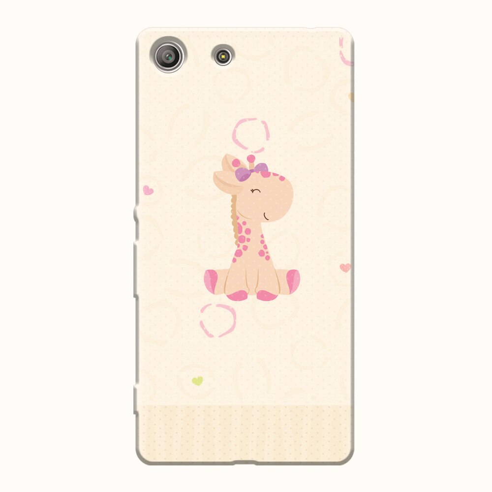 Husa silicon pentru Sony Xperia M5, Giraffe Cute