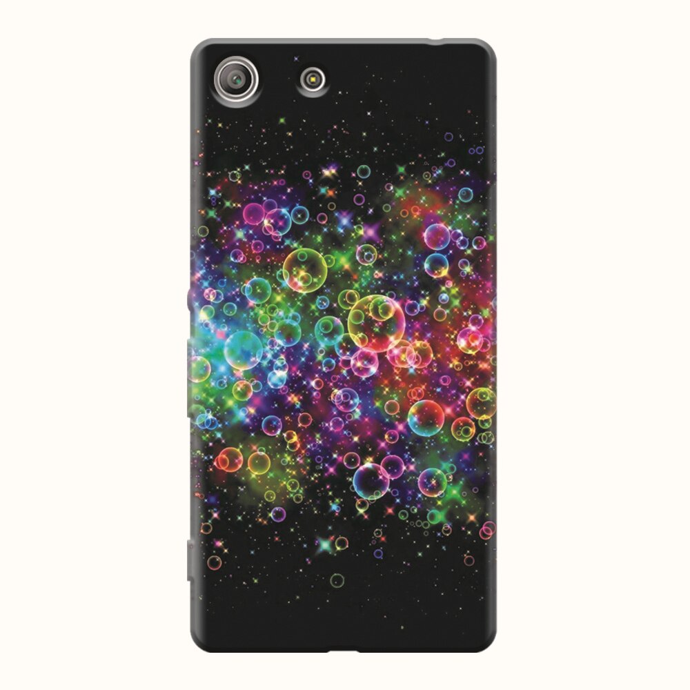 Husa silicon pentru Sony Xperia M5, Rainbow Colored Soap Bubbles
