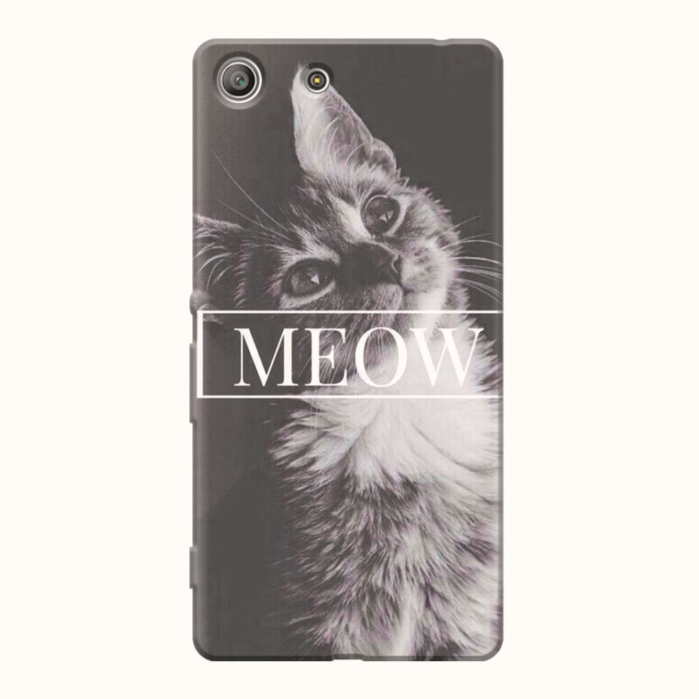 Husa silicon pentru Sony Xperia M5, Meow Cute Cat