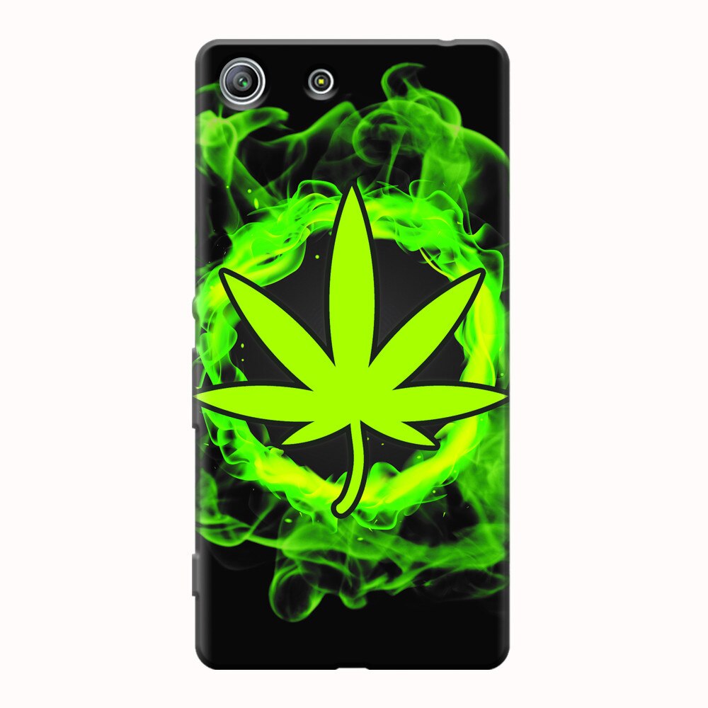 Husa silicon pentru Sony Xperia M5, GreenFlames