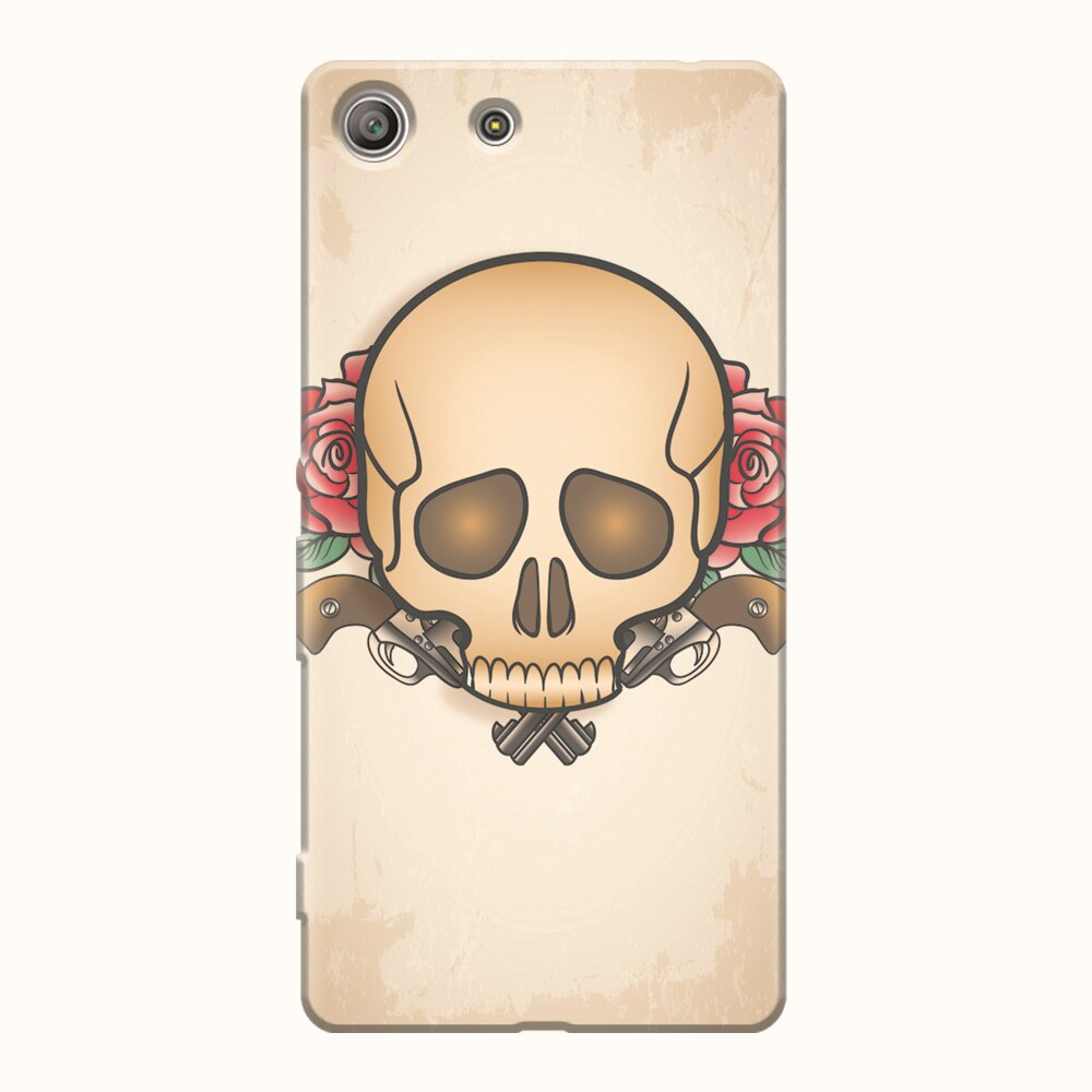 Husa silicon pentru Sony Xperia M5, Skulls And Roses