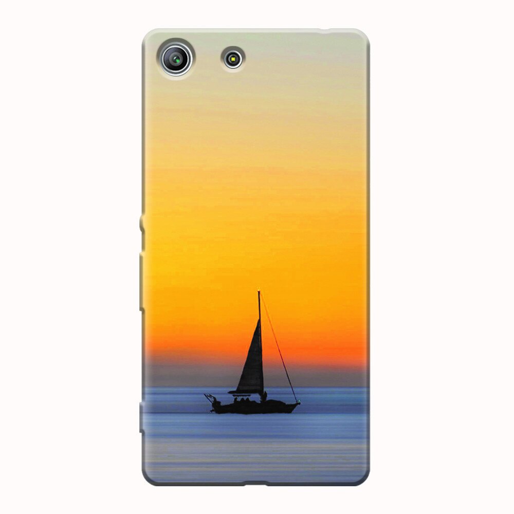 Husa silicon pentru Sony Xperia M5, Wind Sail Boat Ocean Sunset