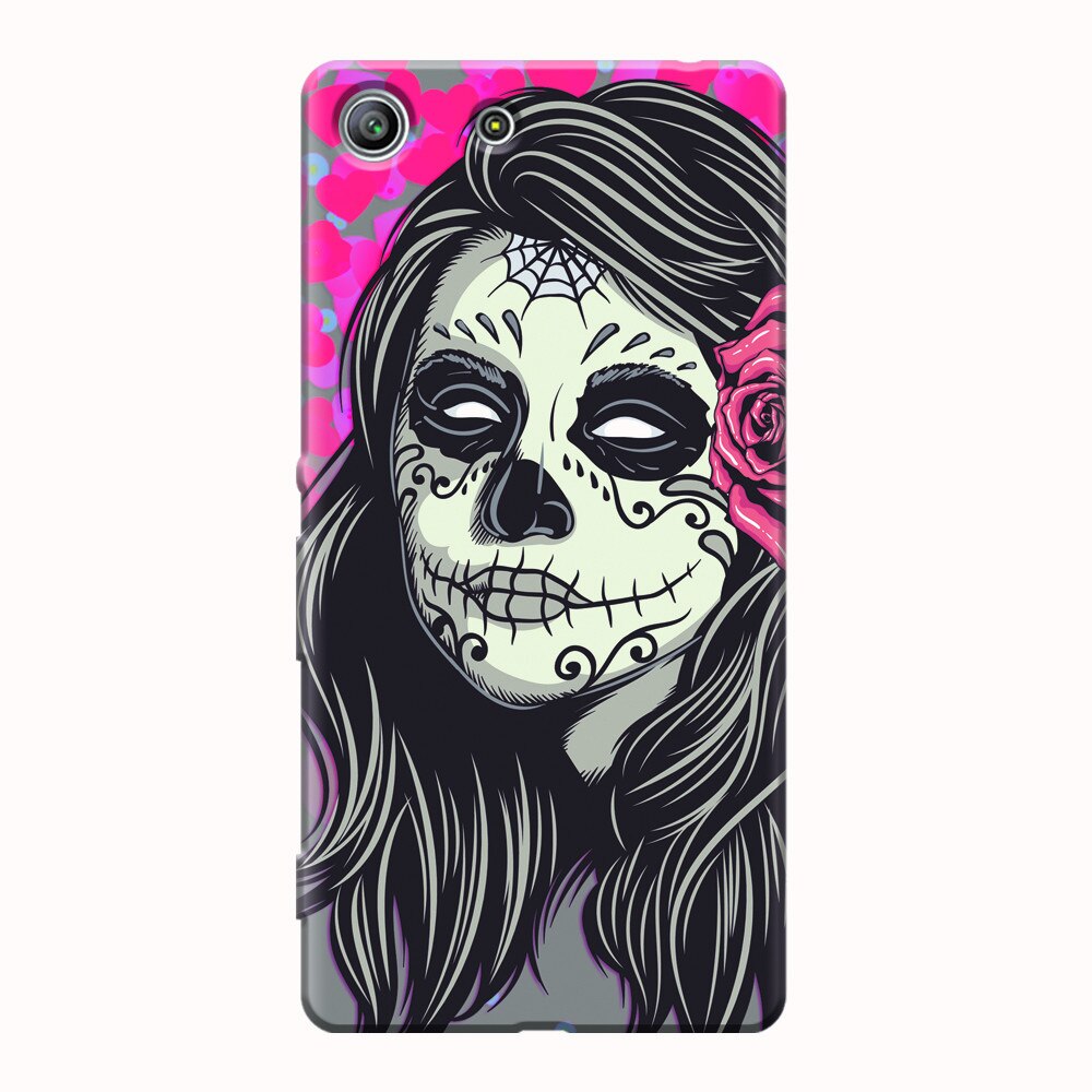 Husa silicon pentru Sony Xperia M5, Mexican Girl Skull