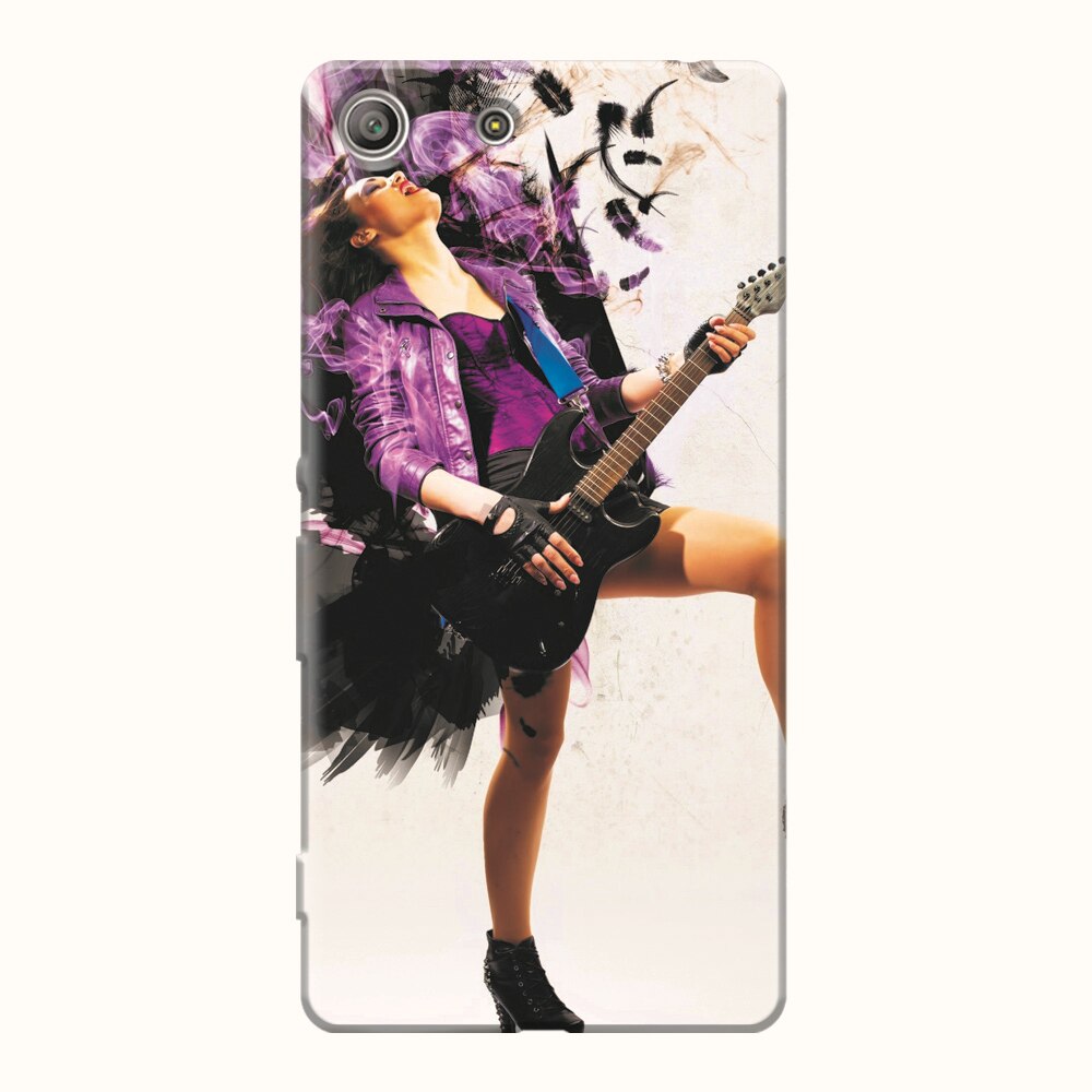 Husa silicon pentru Sony Xperia M5, Rock Music Girl