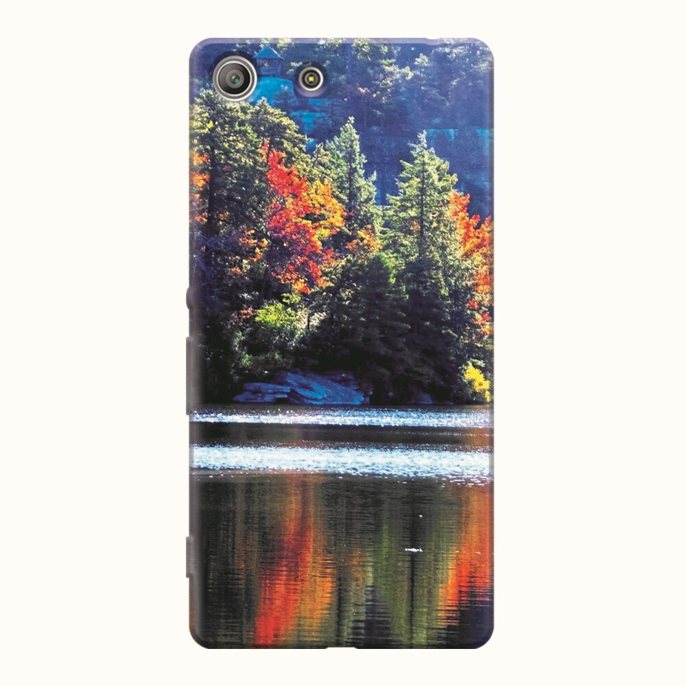 Husa silicon pentru Sony Xperia M5, Lake Minnewaska Autumn