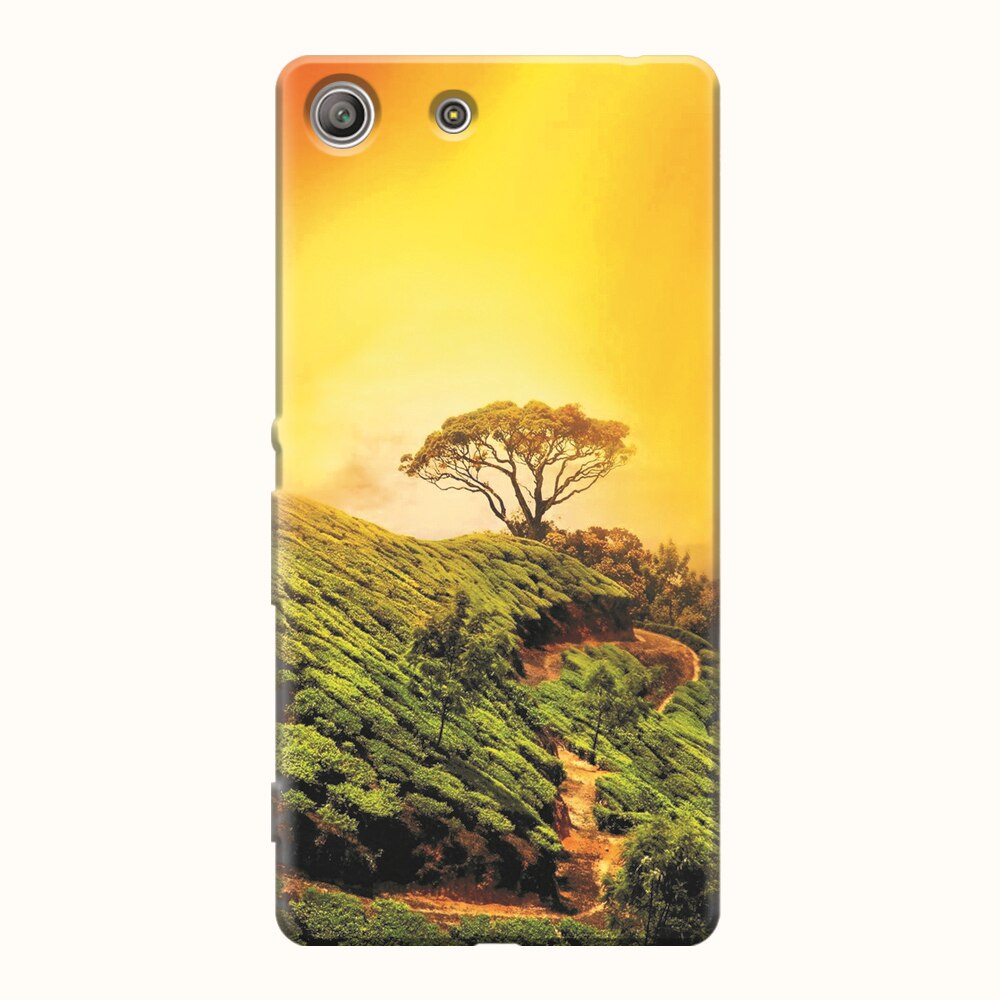 Husa silicon pentru Sony Xperia M5, Hill Top Tree Golden Light