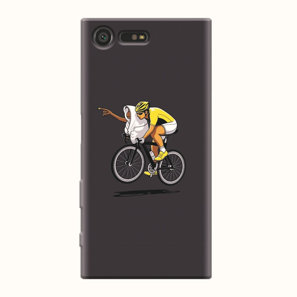Husa silicon pentru Sony Xperia X Compact, ET Riding Bike Funny Illustration