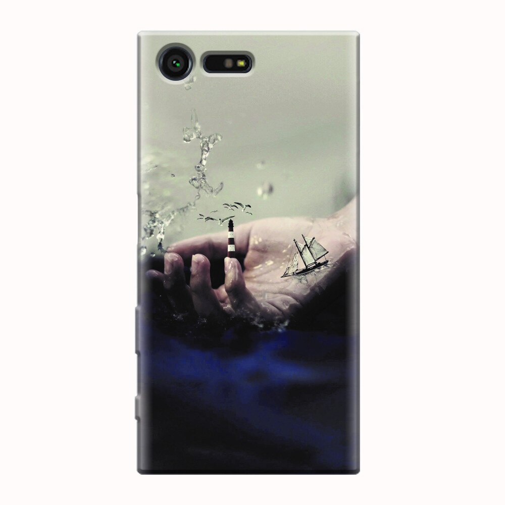 Husa silicon pentru Sony Xperia X Compact, 3D Hand Ocean Render