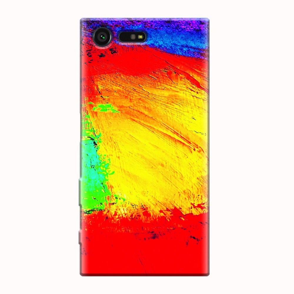 Husa silicon pentru Sony Xperia X Compact, Colorful Dry Paint Strokes Texture