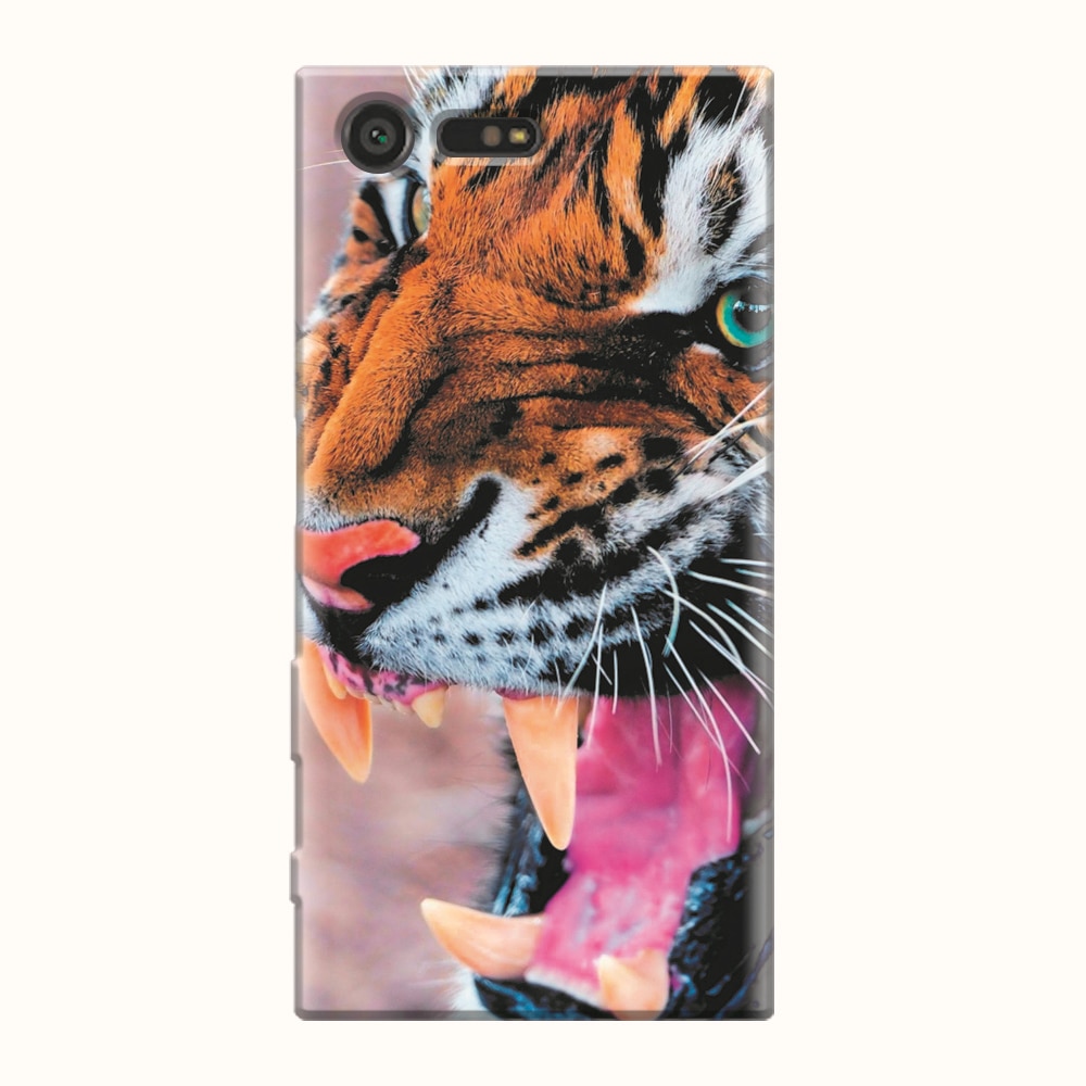 Husa silicon pentru Sony Xperia X Compact, Angry Tiger Teeth Fresh