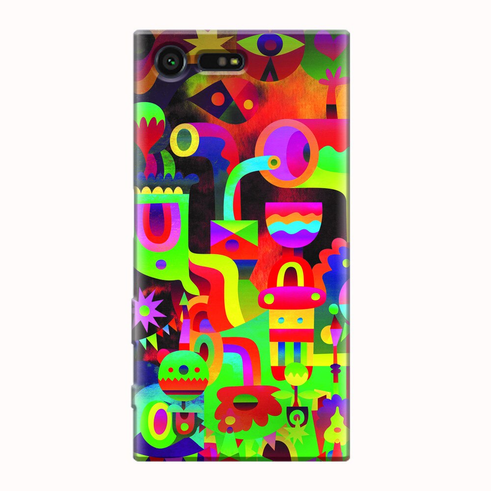 Husa silicon pentru Sony Xperia X Compact, Abstract Colorful Shapes