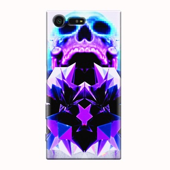 Husa silicon pentru Sony Xperia X Compact, Abstract Framed Skull Husa silicon pentru Sony Xperia X Compact, Abstract Framed Skull