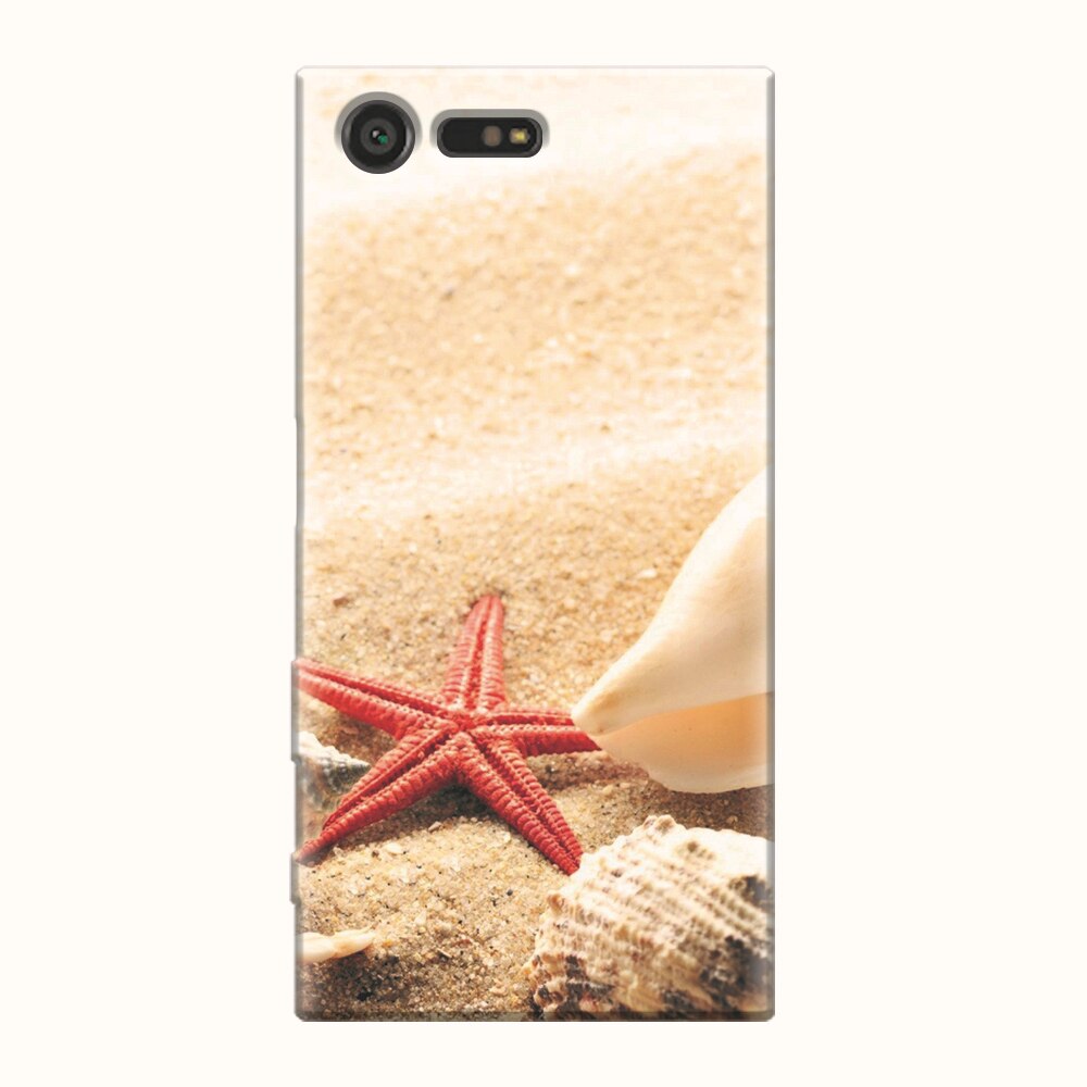 Husa silicon pentru Sony Xperia X Compact, Beach Shells And Starfish