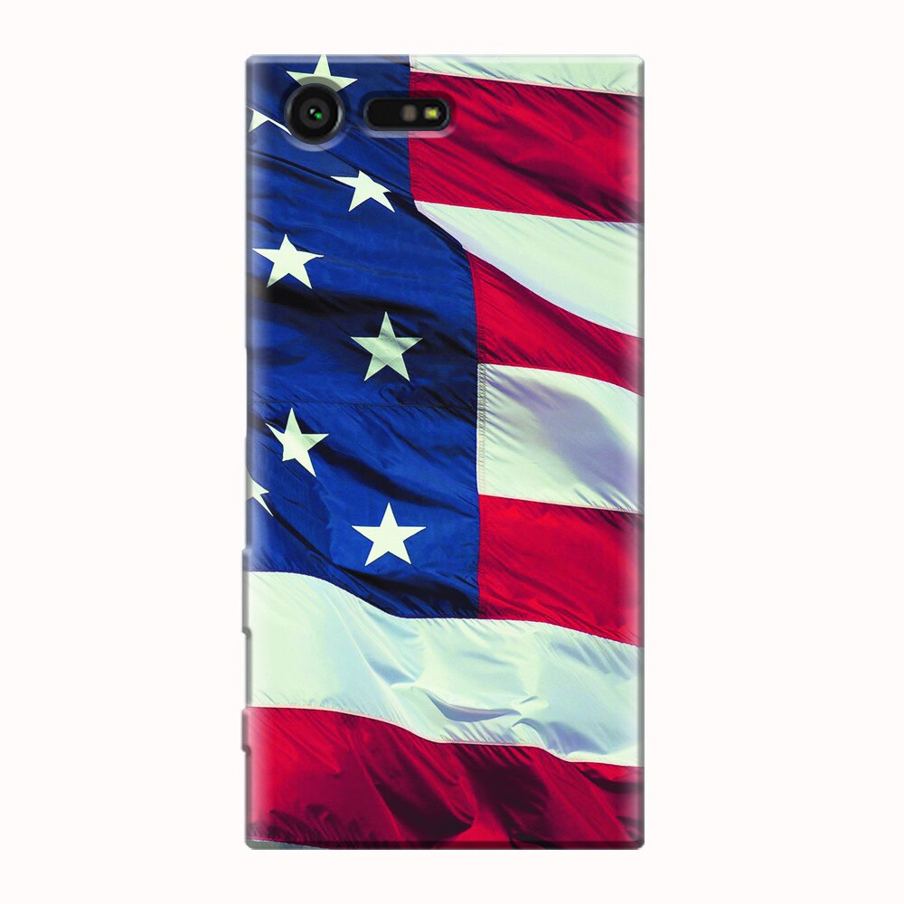 Husa silicon pentru Sony Xperia X Compact, American Flag Illustration