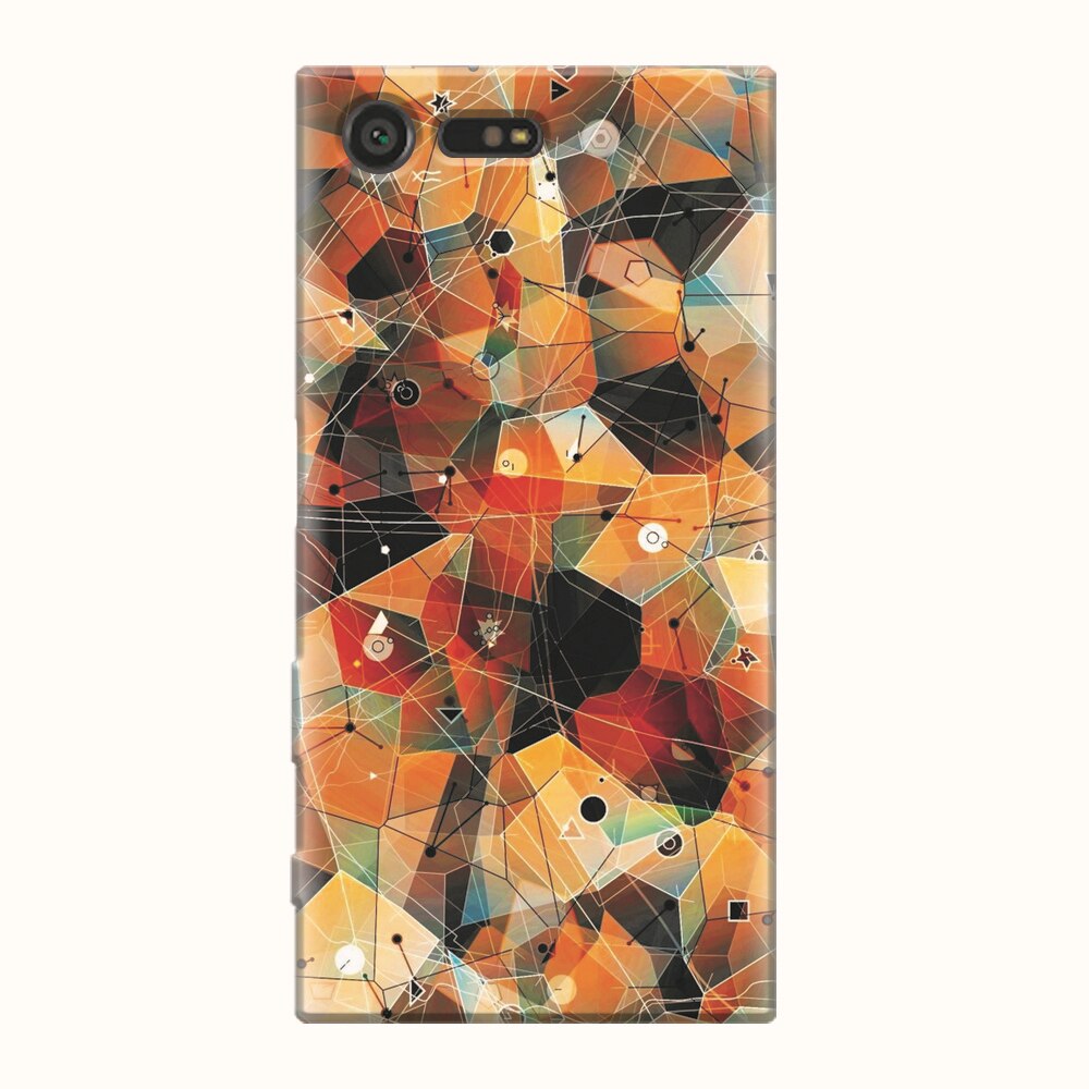 Husa silicon pentru Sony Xperia X Compact, Abstract Triangles Connected Lines