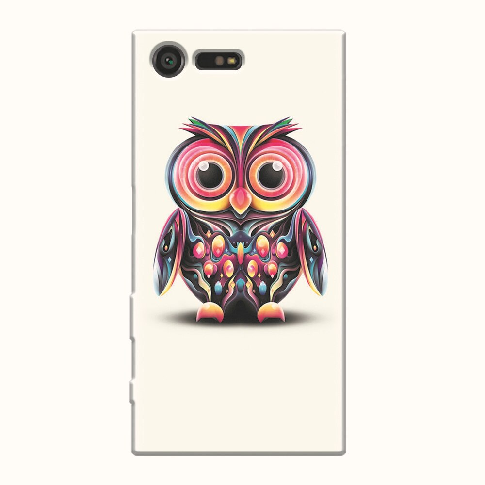 Husa silicon pentru Sony Xperia X Compact, Colorful Owl Illustration