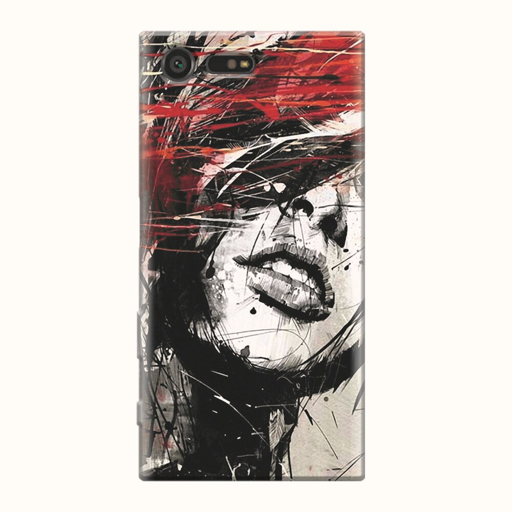 Husa silicon pentru Sony Xperia X Compact, Byroglyphics Woman Drawing