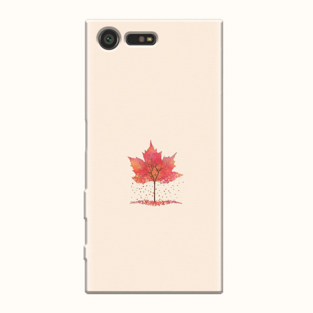Husa silicon pentru Sony Xperia X Compact, Autumn Tree Leaf Shape Illustration