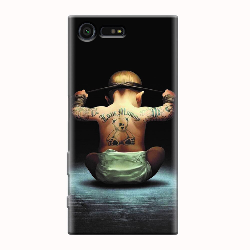 Husa silicon pentru Sony Xperia X Compact, Body Builder Cute Baby Tattoo