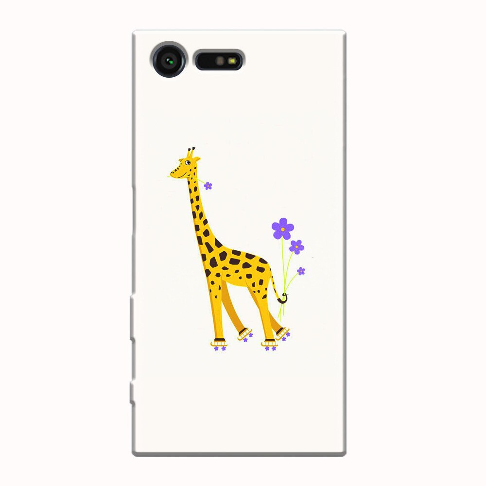 Husa silicon pentru Sony Xperia X Compact, Rollerskating Girafe Illustration