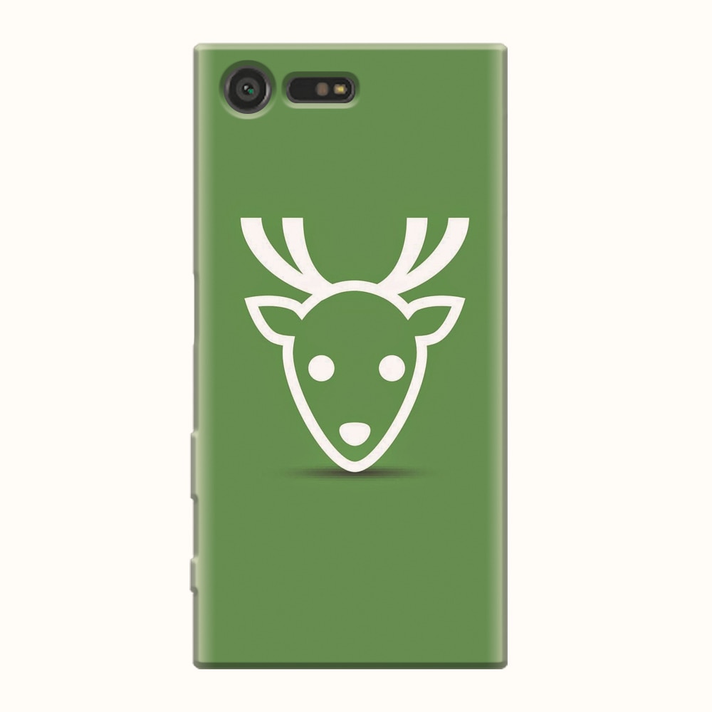 Husa silicon pentru Sony Xperia X Compact, Minimal Reindeer Illustration Green