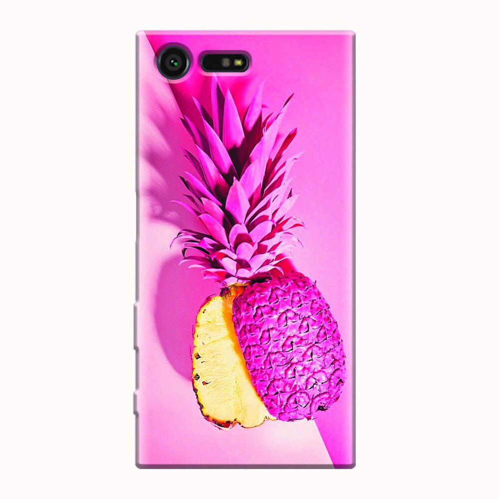 Husa silicon pentru Sony Xperia X Compact, Pink Pineapple