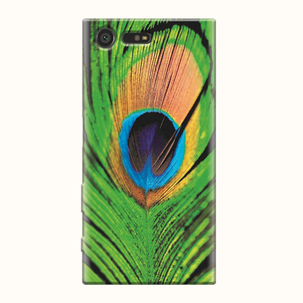 Husa silicon pentru Sony Xperia X Compact, Peacock Feather Green Blue