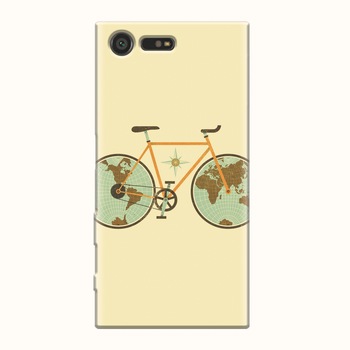Husa silicon pentru Sony Xperia X Compact, Retro Bicycle Illustration Husa silicon pentru Sony Xperia X Compact, Retro Bicycle Illustration